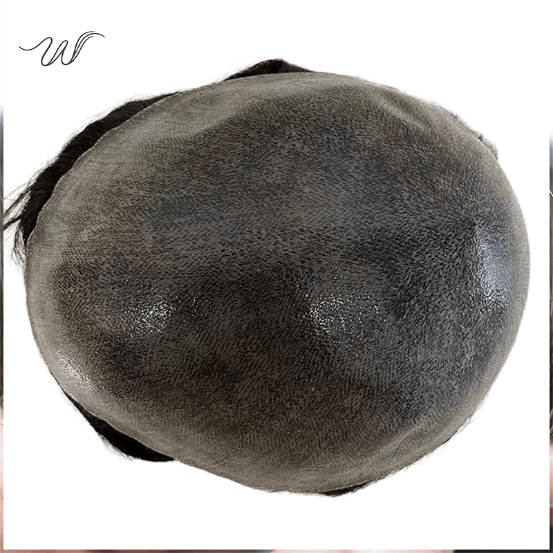 Men’s Full PU Human Hair System – Hand-Tied Skin Toupee - WigWonders