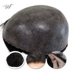 Men’s Full PU Human Hair System – Hand-Tied Skin Toupee - WigWonders