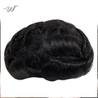 Men’s Full PU Human Hair System – Hand-Tied Skin Toupee - WigWonders