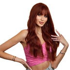 Mid-Length Synthetic Wig with Straight Bangs - WigWonders