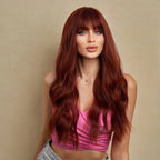 Mid-Length Synthetic Wig with Straight Bangs - WigWonders