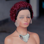 Pixie Curly 13x1 Lace Front Human Hair Wig - Short Bouncy Curls - WigWonders