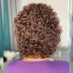 Short Curly Human Hair Wig with Bangs - WigWonders