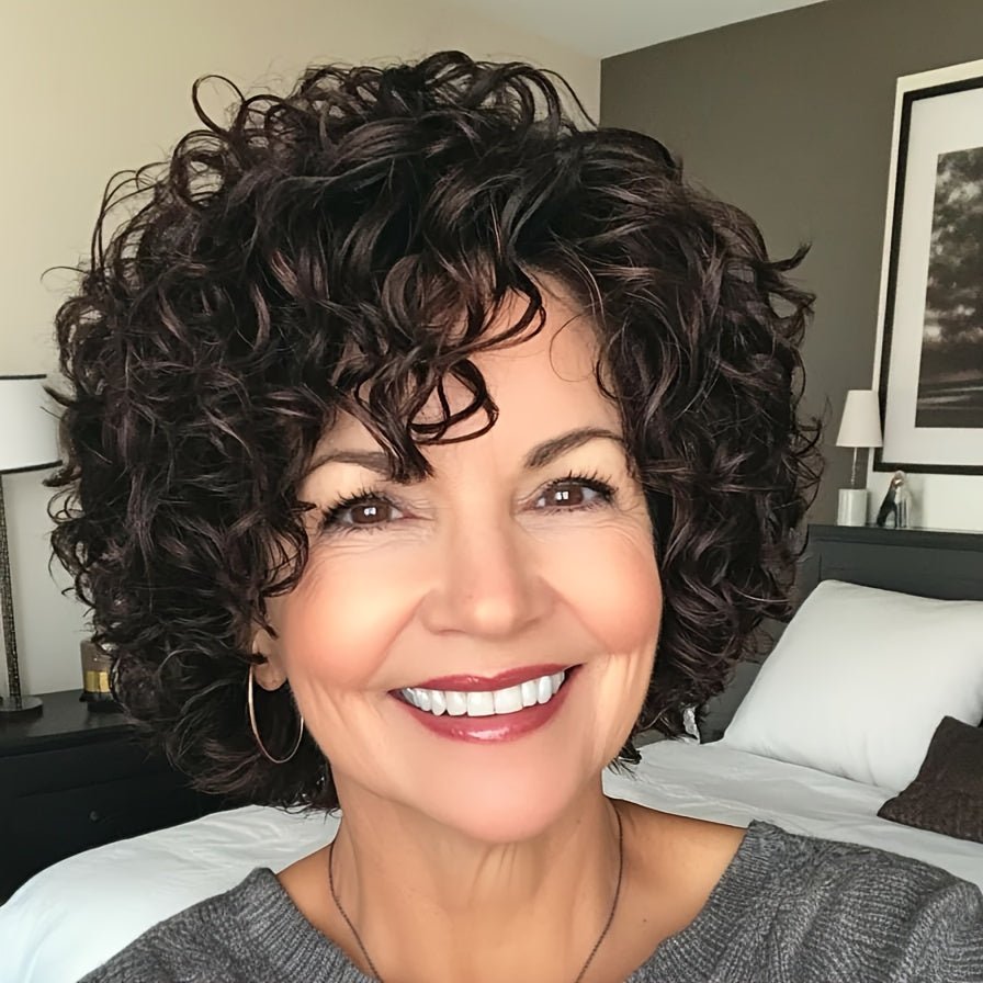 Short Curly Wave Glueless Human Hair Wig - 6 Inch