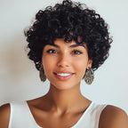 Short Voluminous Curly Wig with Bangs - WigWonders