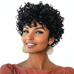 Short Voluminous Curly Wig with Bangs - WigWonders