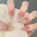 Everyday Nail Art Press-On Nails, 32 Designs — Nude Ombre Crystal Butterfly