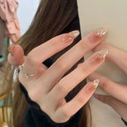 Everyday Nail Art Press-On Nails, 32 Designs — Sunset Brown Gold Shimmer