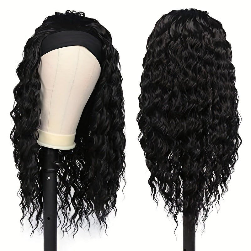 Synthetic Kinky Curly Headband Wig Long Length - WigWonders