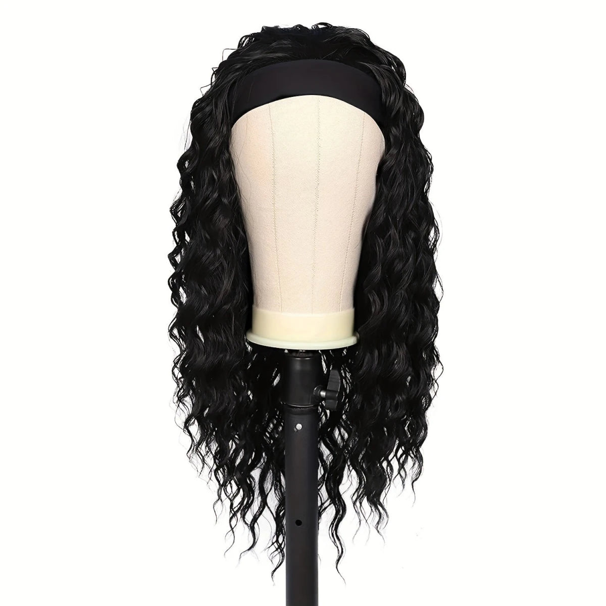 Synthetic Kinky Curly Headband Wig Long Length - WigWonders