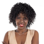 Synthetic Short Curly Afro Wig 9in - 1B/4 - WigWonders